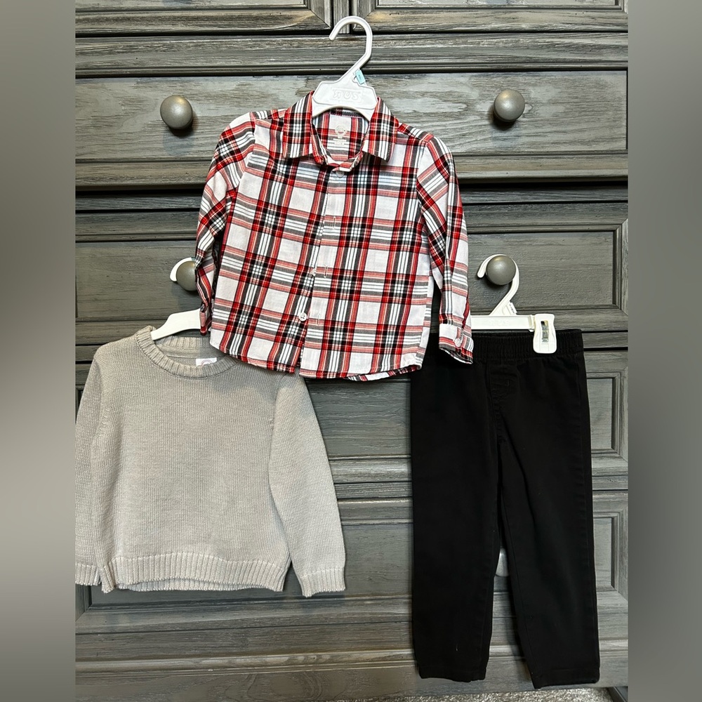 •3-piece set•18 months•button up•pants•sweater•